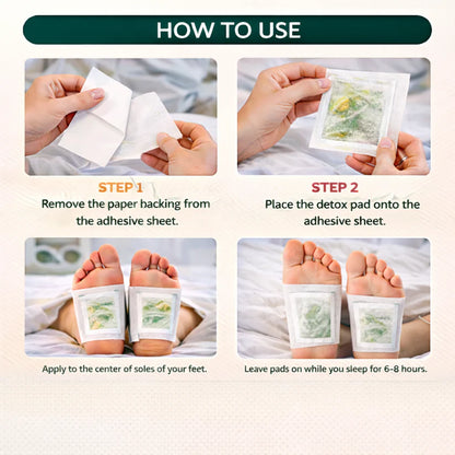 Organic Natural ingredients Detox Foot Pads for Body (pack of 10)