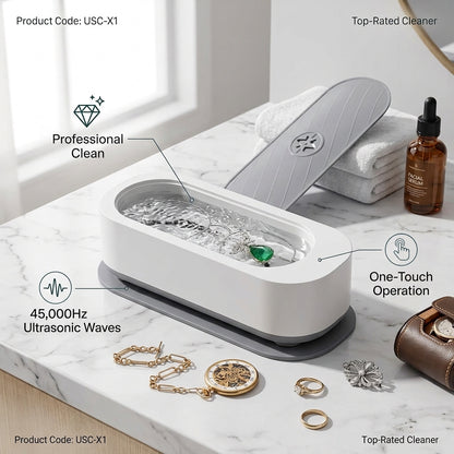 Ultrasonic Cleaner for Glasses, Jewelry, Rings, Necklaces & More